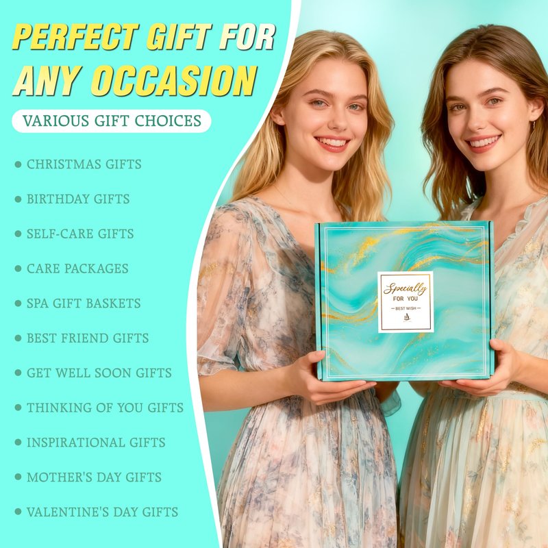 HN HAIINAA Birthday Gift for Women, Get Well Soon Gifts, Unique Self Care Gifts for Her Women Wife Girlfriend, Spa Gift Basket Set with Luxury Flannel Blanket