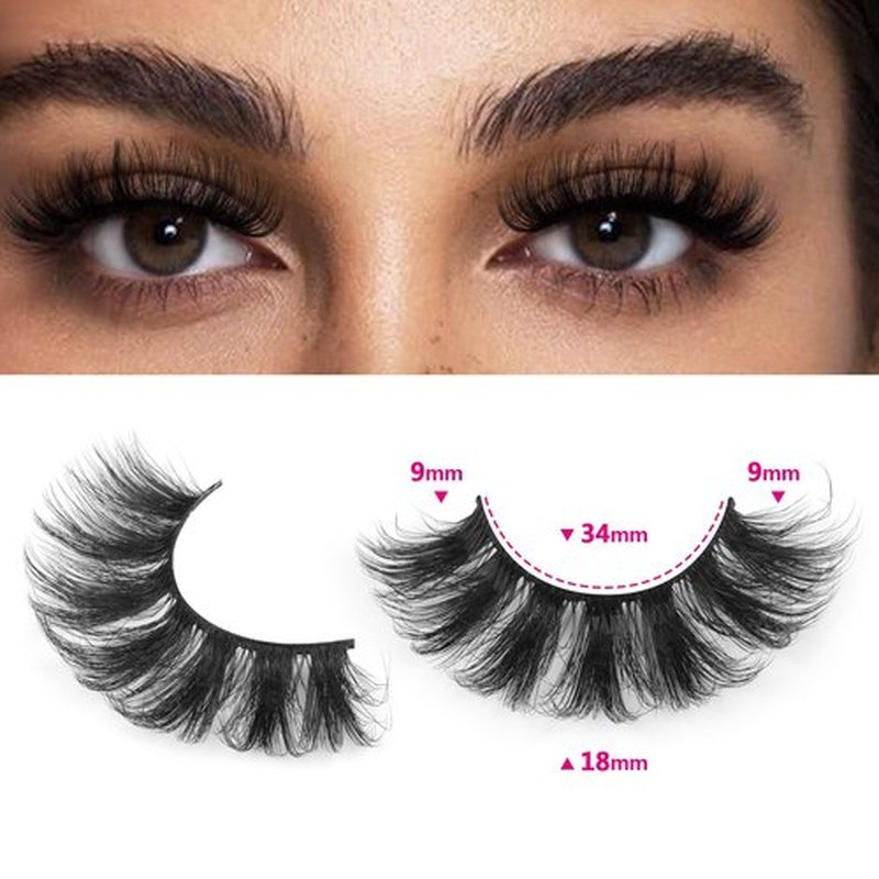 Fluffy Mink Lashes Pack False Eyelashes 6D Volume Wispy Fake Lashes Strip Curly Mink Eyelashes by TNFVLONEINS-10 Pairs