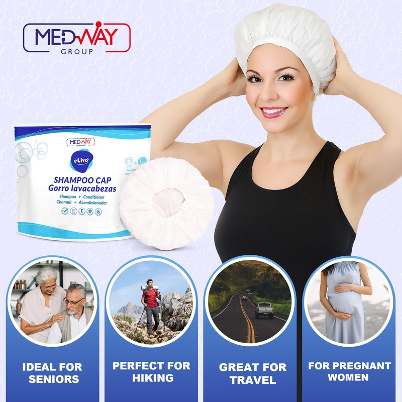 MedVance No Rinse Shampoo Cap | Rinse Free Shower Cap that Shampoos & Conditions | PH Balanced & Hypoallergenic Waterless Hair Wash | 1 Pack