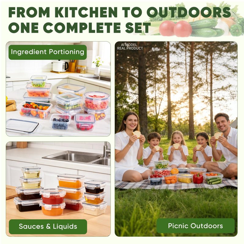 AGNDTXR 24-Piece Food Storage Containers, Leakproof Airtight