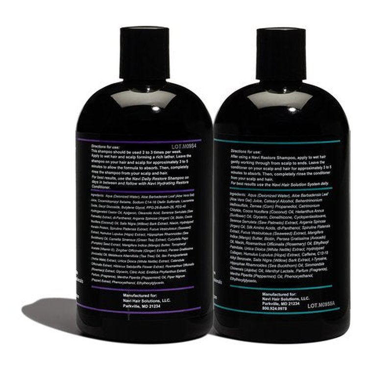 Navi Professional Hair Growth Shampoo and Conditioner Set, DHT Blocker for Thinning Hair and Hair Loss, Sulfate Free and Safe for Color Treated Hair, Hair Regrowth for Men and Women, 2 x 16 oz
