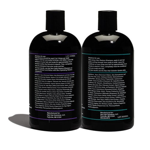 Navi Professional Hair Growth Shampoo and Conditioner Set, DHT Blocker for Thinning Hair and Hair Loss, Sulfate Free and Safe for Color Treated Hair, Hair Regrowth for Men and Women, 2 x 16 oz