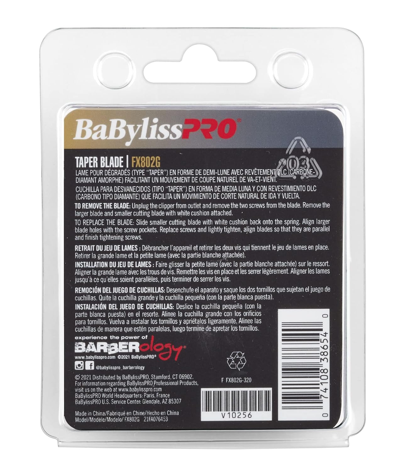 BaBylissPRO Replacement Taper Clipper Blades for FX870, FX825, FX673 Clippers and most 2-hole blade systems