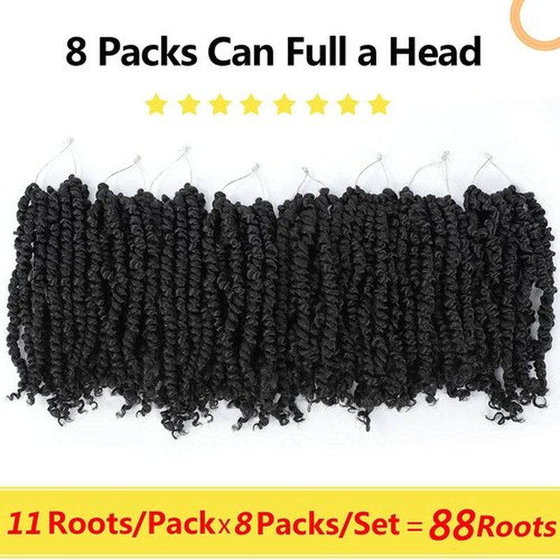 Fulcrum Passion Twist Crochet Hair 10 Inch, 8 Packs Pre Looped Passion Twist Hair, Pre-Twisted Passion Twist Crochet Hair For Black Women (10Inch (Pack of 8), 1#)