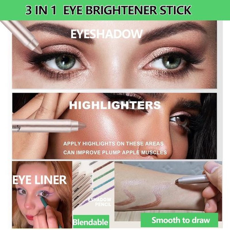 Daeuwiutr Blue Eyeshadow Stick Highlighter Eye Liner,Eye Brightener Stick, Shimmer Glitter Creamy Eye Shadow Sticks, Waterproof Eyeshadow Pencil Long Lasting Eye Shadow Makeup #A05 blue