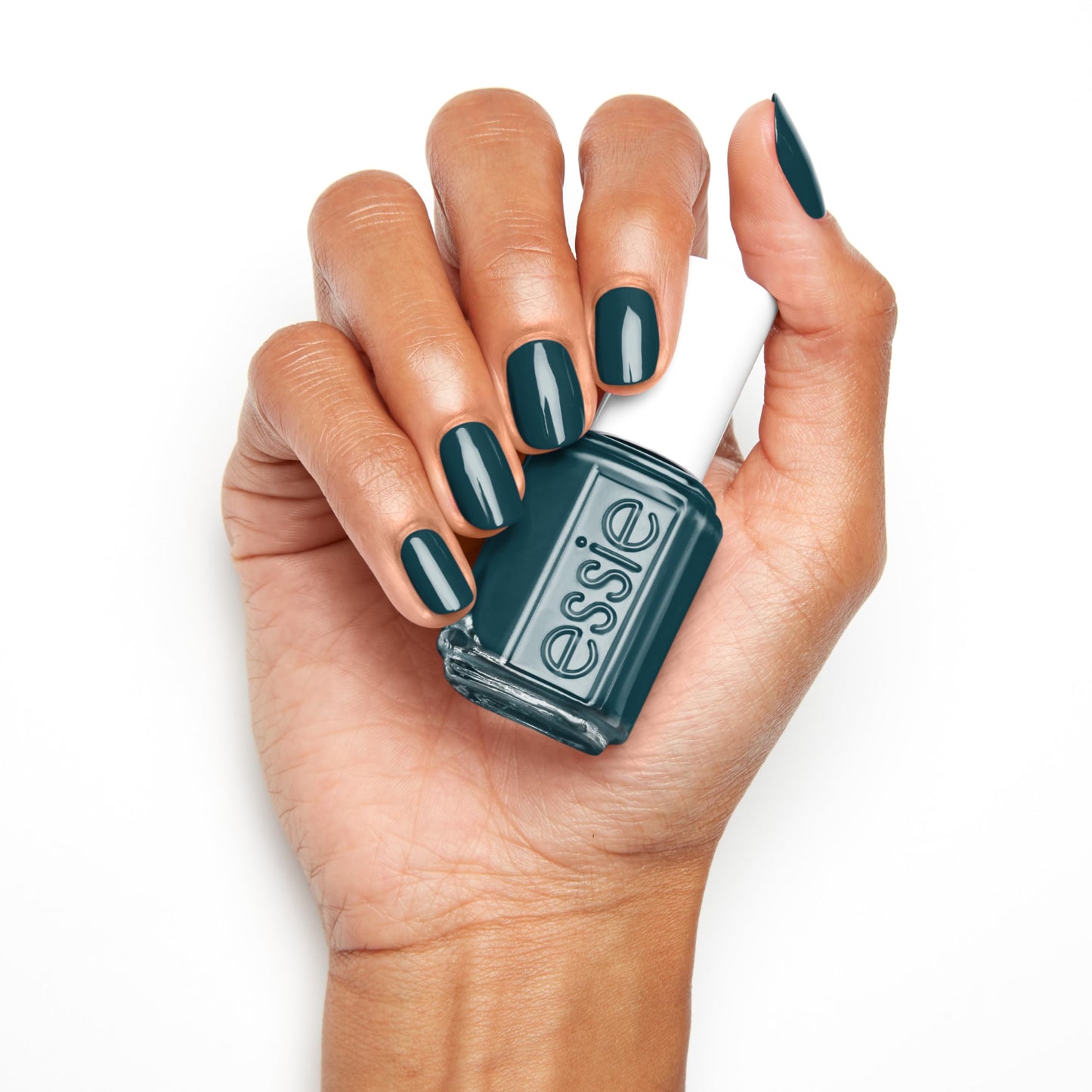 essie Nail Polish, Salon-Quality Deep Milky Teal Nail Polish, Flying Solo Collection, Vegan, In Plane View, 0.46 fl oz