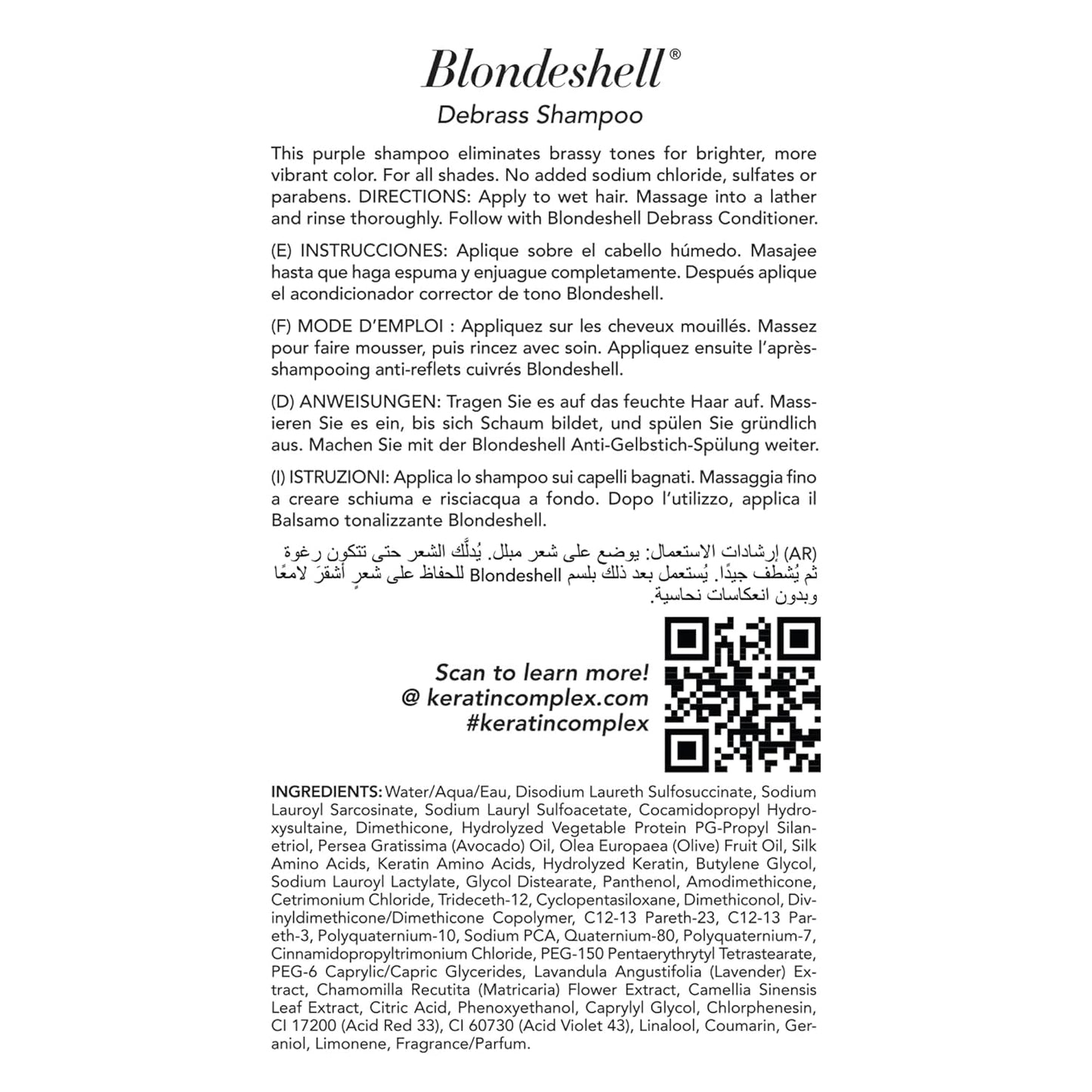 Keratin Complex Blondeshell Debrass Shampoo