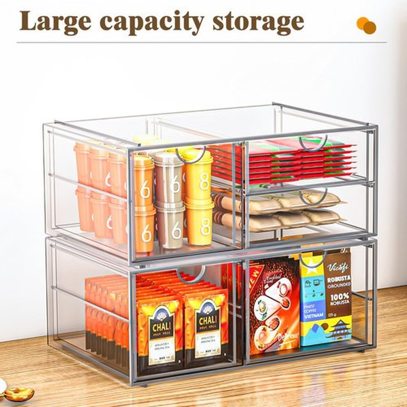 Acrylic Makeup Organizer with 31 Drawers, 6 Pack Clear Storage Drawers, Bathroom Makeup Organizer for Palettes, Cosmetic, and Beauty Supplies,Ideal for Vanity, Cabinet,Desk Organization