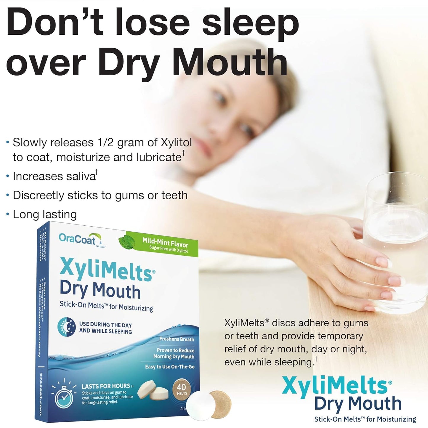Oracoat XyliMelts Dry Mouth Relief Bundle Slightly Sweet 40 Count, Mild Mint 40 Count and Cinnamon 40 Count