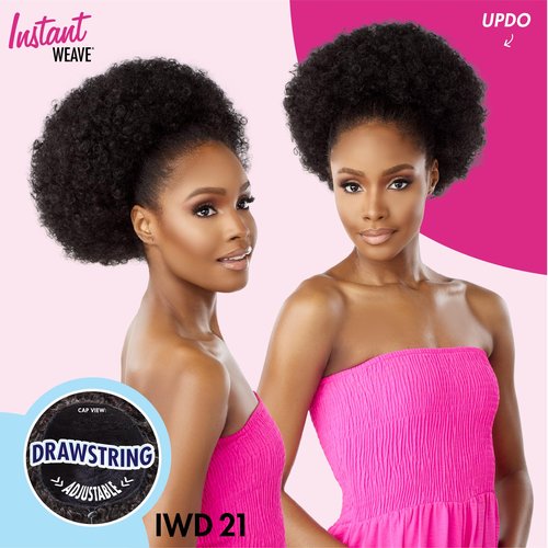 Sensationnel Instant weave half wig - iwd 21 synthetic half wig or updo cap with adjustable drawstring for seamless hair blending - IWD 21 (T1B/4)