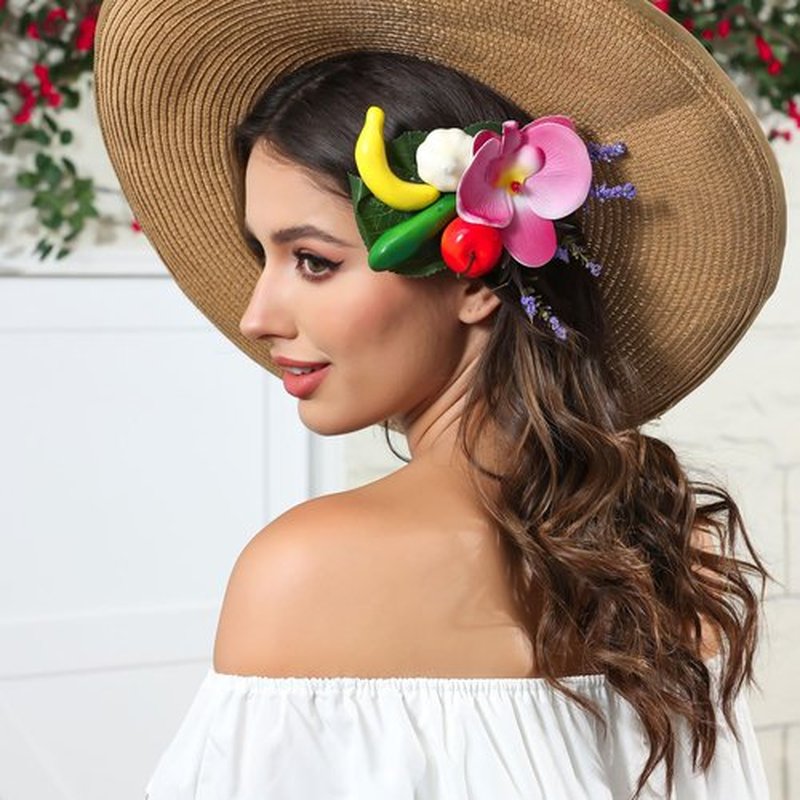 HAIMEIKANG Hawaiian Hair Accessories - 3 Pieces Tropical Flower Hair Clips, Large Artificial Flower Pins for Women, Wedding Hair Piece (#3)