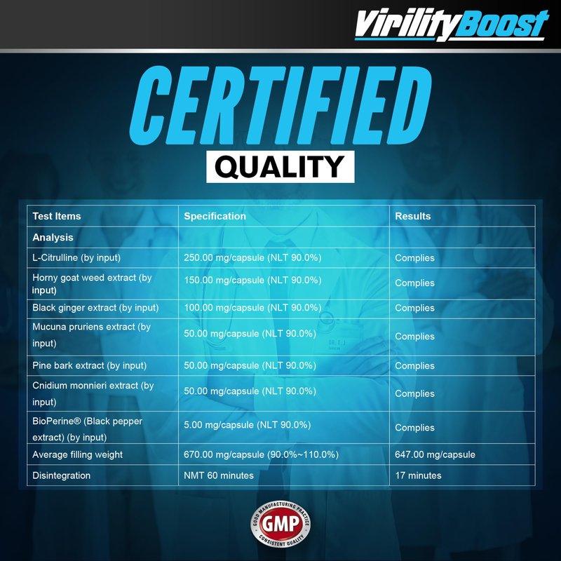 VirilityBoost Maximise Stamina, Energy & Endurance – Male Performance Supplement – Vitality & Stamina Support
