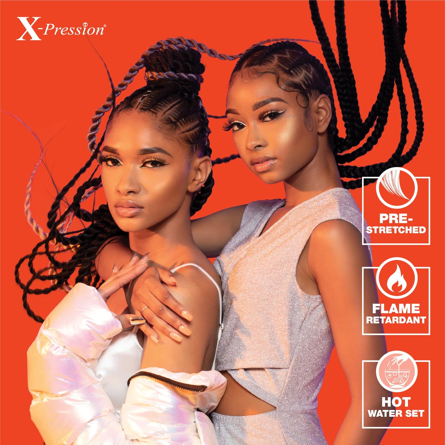 Sensationnel X-pression prestretched braiding hair - 3x braid 58 inch all kanekalon flame retardant synthetic braid for box braids and twists (4 pack, 4 MEDBROWN)