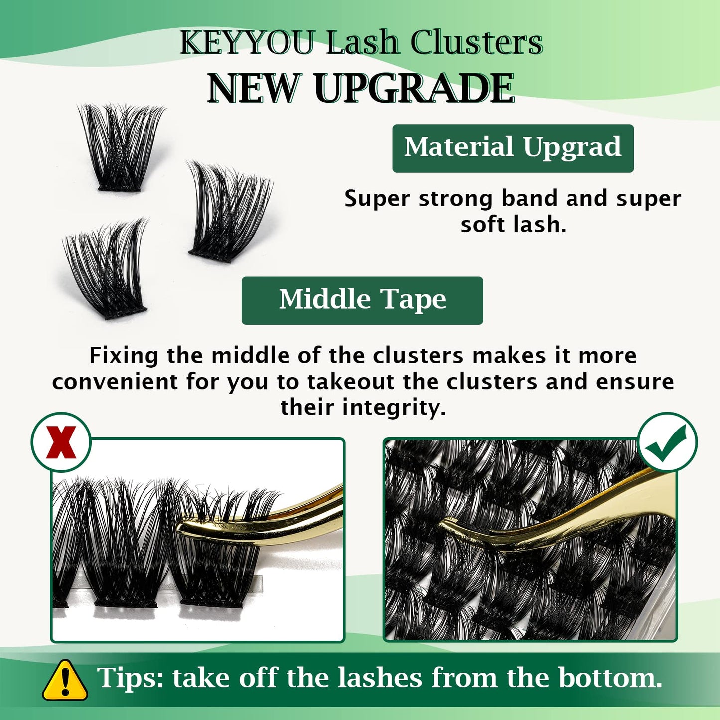 Lash Clusters 96pcs Individual Lashes Y02 D Curl 10-18MIX Cluster Lashes KEYYOU Volume Wispy Lash Extension Soft&Comfortable Easy DIY at Home(Y02,D-10-18MIX)