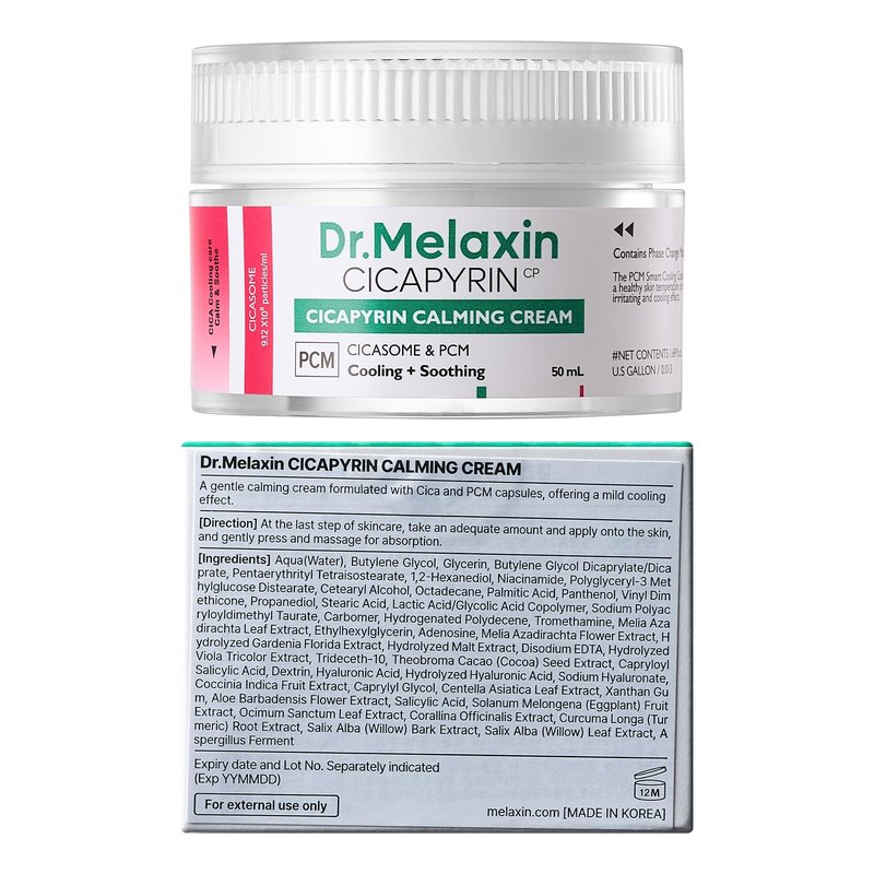 Dr. Melaxin Cicapilin Calming Cream, 1.7 fl oz (50 ml), Cooling Trouble Niacinamide, Aperica Leaf Extract, Moisturizing Cream, Moisture Moisturizing Care, Korean Skin Care, Korean Cosmetics'
