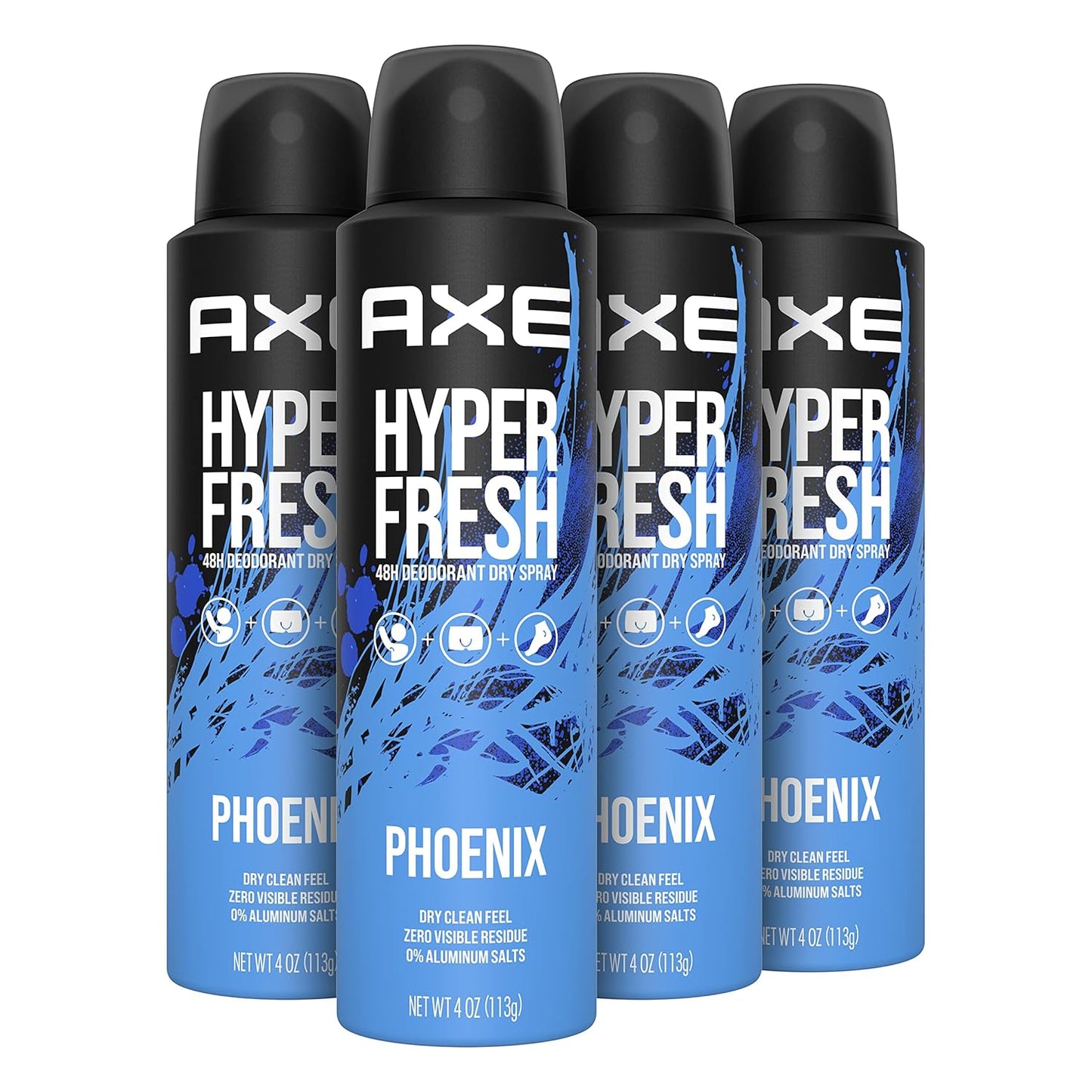 AXE Apollo Deodorant Spray 48 Hour Odor Protection Fresh Sage and Cedarwood Deodorant without Aluminum and without Residue, 4 Ounce (Pack of 4)