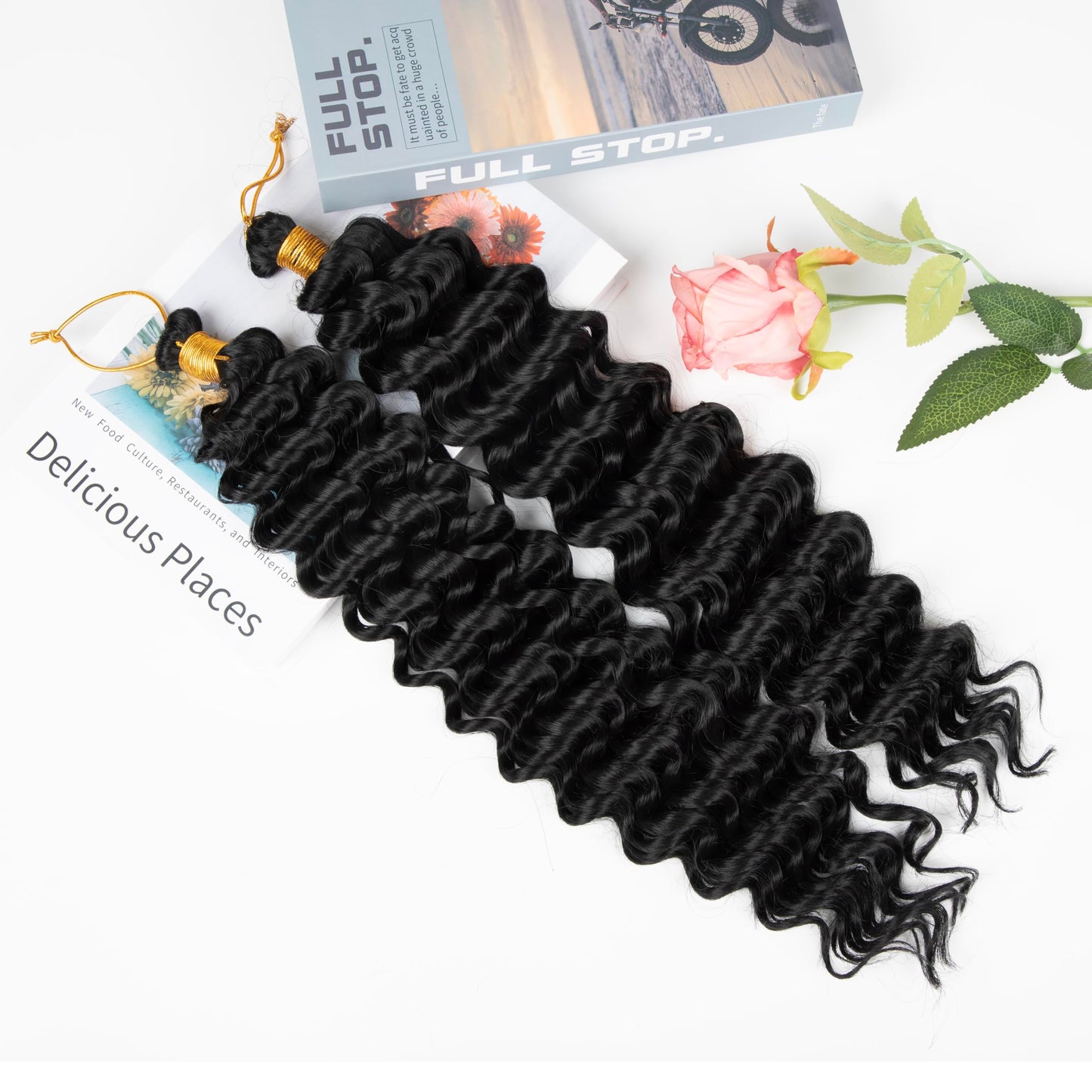 Deep Wave Crochet Hair 30 Inch 2 Packs Ocean Wave Curly Crochet Hair For Black Women Deep Wave Braiding Hair Extensions For For Boho Box Braids (1B, 30inch, 2pack)