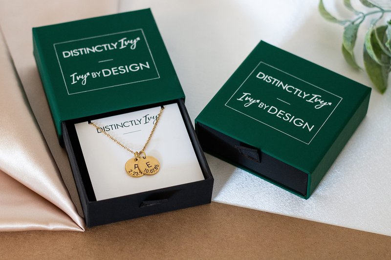 DistinctlyIvy Birthstone Bar Necklace - Choose Crystal Colors, Chain Length, Silver Rose Gold Options - Christmas Mom Gift - DGR DBB