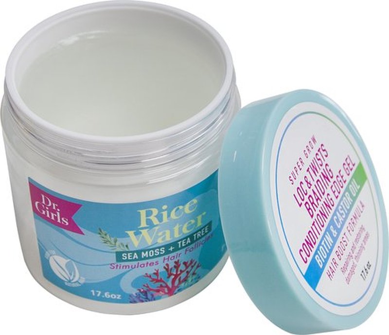 Dr. Girls Braiding Conditioning Edge Gel/17.6oz/48 Hour Hold/Extra Mega Hold (Sea Moss+ Tea Tree)