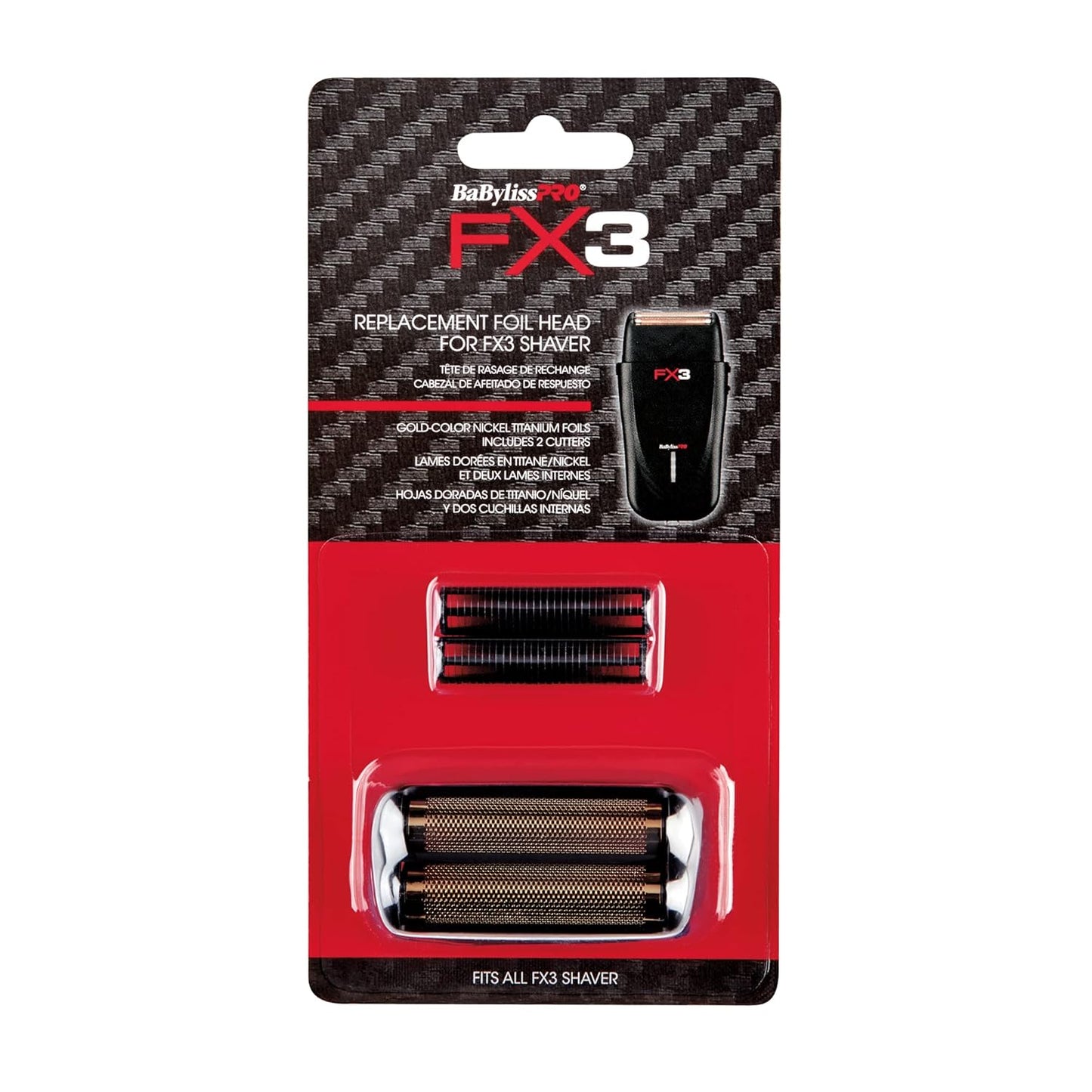 BaBylissPRO FX3 Professional High- Speed Replacment Double Foil Shaver Head with 2 Cutters