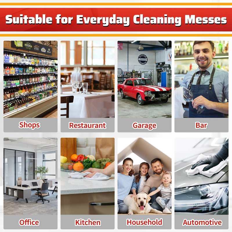 HOMERHYME White Microfiber Cleaning Cloth, 150 Pack Shop Towels All-Purpose Cleaning Rags, Bulk Lint-Free Washcloth Reusable Microfiber Towels for Cars Mechanic Garage & Housekeeping 11.5"*11.5"
