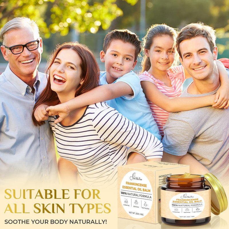 FeeMeFee Frankincense Balm 2oz, Frankincense Essential Oil with Myrrh for Soothing Relief, Muscle Relaxation, Boswellia Serrata, Olive Oil, Vitamin E, Moisturizer for Dry, Cracked Skin