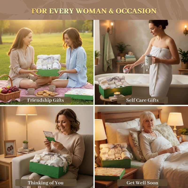 Care Package for Women Spa Gift Set Self Care Gift Basket Gift Baskets for Women Birthday Gifts Get Well Soon Sympathy Relaxation Stress Relief After Surgery Recovery Cancer Care Thinking of You