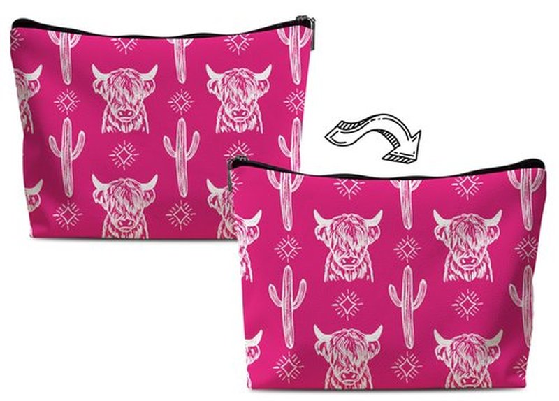 Lacosu Western Makeup Bag,Western Gifts For Women,Cow Makeup Bag,Cowgirl Stuff,Western Stuff For Women,Western Gifts,Cowgirl Gifts(Leather COW S)