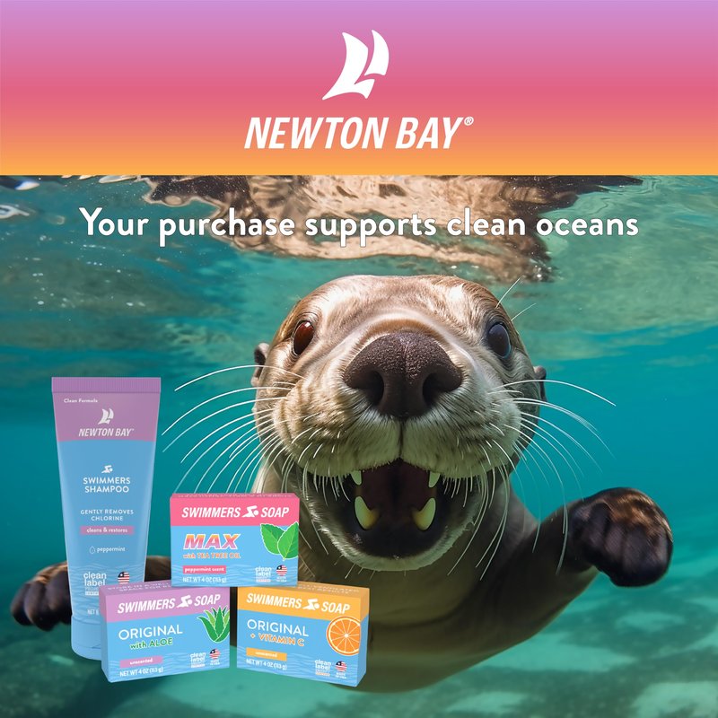 Newton Bay Swimmers Soap | All Natural Body and Face Wash Soap Bar | Gently Washes Away Chlorine After Swimming | Revitalizes Sensitive Skin