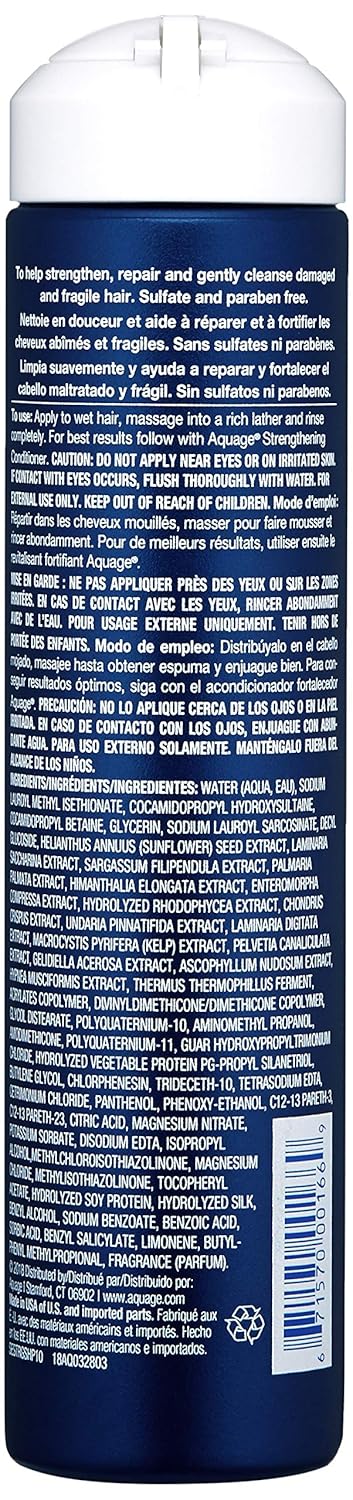 AQUAGE SeaExtend Strengthening Shampoo, For Fine Hair, Keeps Hair Full, Protected and Brings out Natural Texture, 10 fl. oz