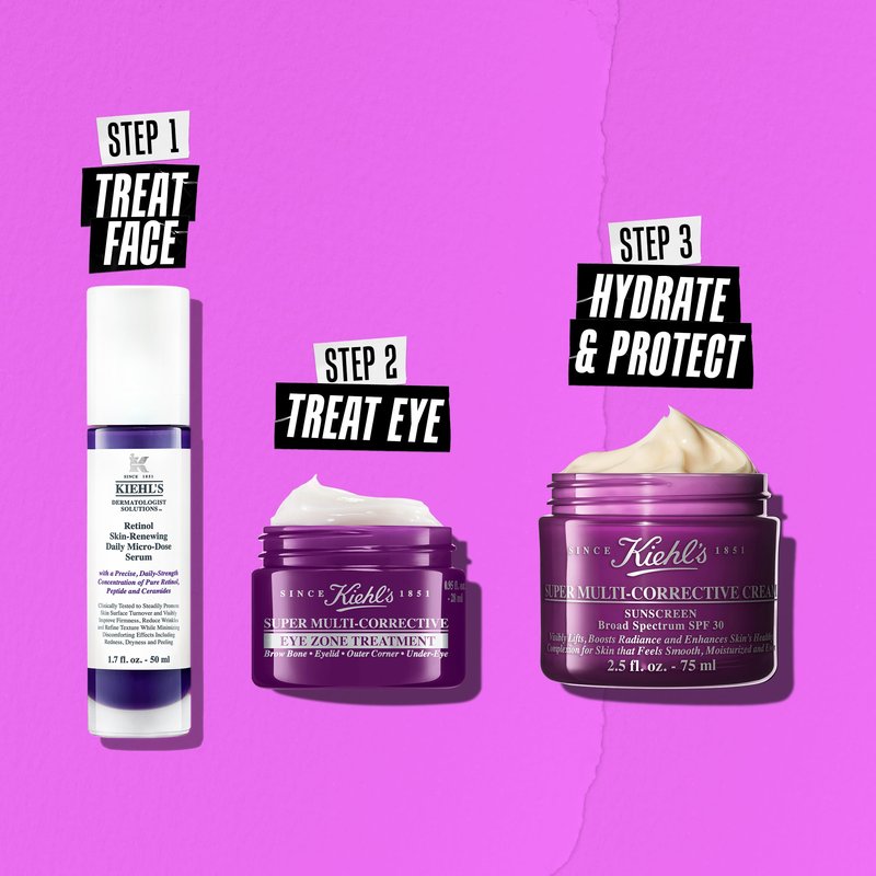 Kiehl's SPF 30 Super Multi-Corrective Anti-Aging Facial Cream, Clinically Tested Improve Skin Texture and Firm Skin, Daily Moisturizer Sunscreen, Lifts, Firms, and Smoothes, and Gives Moisture Surge