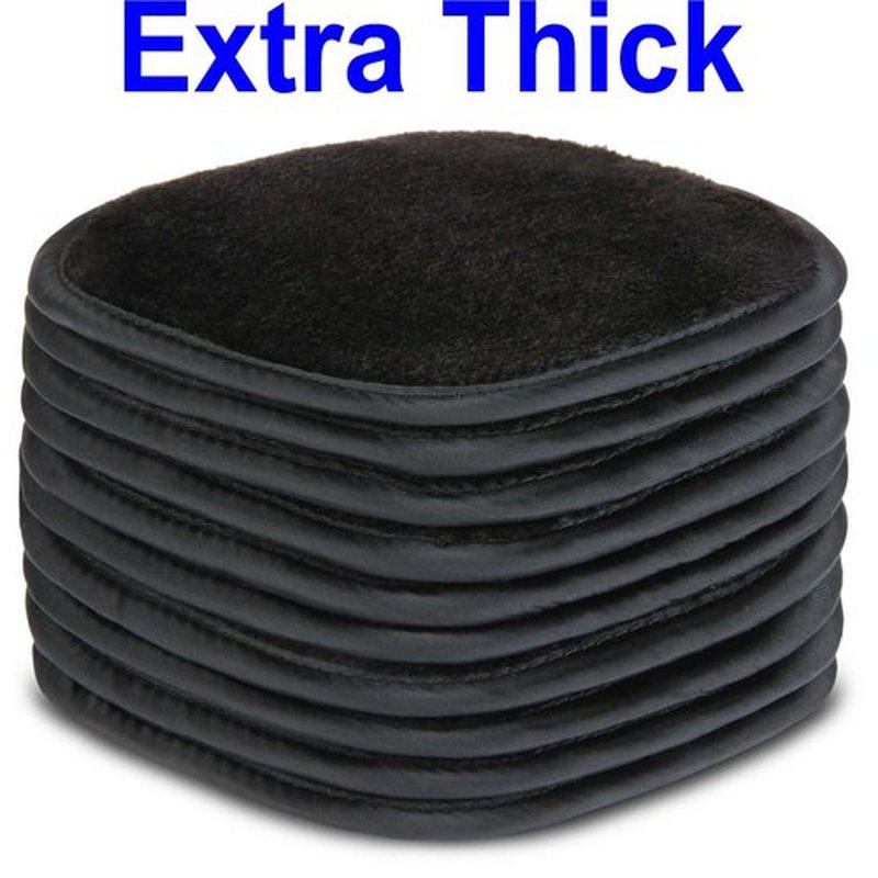 Extra Thick Makeup Remover Cloth (10 pack) Reusable Microfiber Makeup Remover Pads Cotton Rounds Face Pads Eye Makeup Remover Pads Gift Box Packaging for Women 5" X 5" - Black