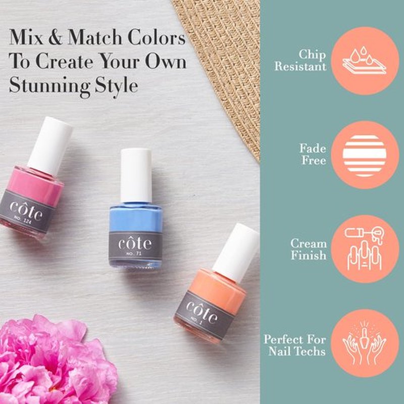 Cote Nail Polish - Quick Dry Nail Polish - Vegan Nail Polish - 0.4 Fluid Oz Regular Nail Polish - Cruelty Free - Non Toxic & Safe - Chip Resistant & Full Coverage (No. 17 Pastel Pink)