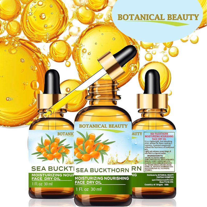 Sea Buckthorn Face Oil - 100% Natural Moisturizing & Nourishing Blend | 1 Fl Oz (30 ml)