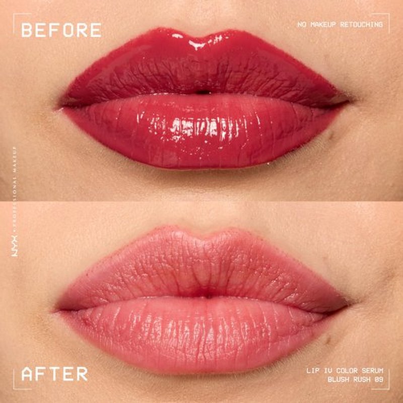 NYX PROFESSIONAL MAKEUP Lip IV Hydrating Gloss Serum, Lip Stain with 12HR Hydration - Blush Rush (Pink Lip Gloss)