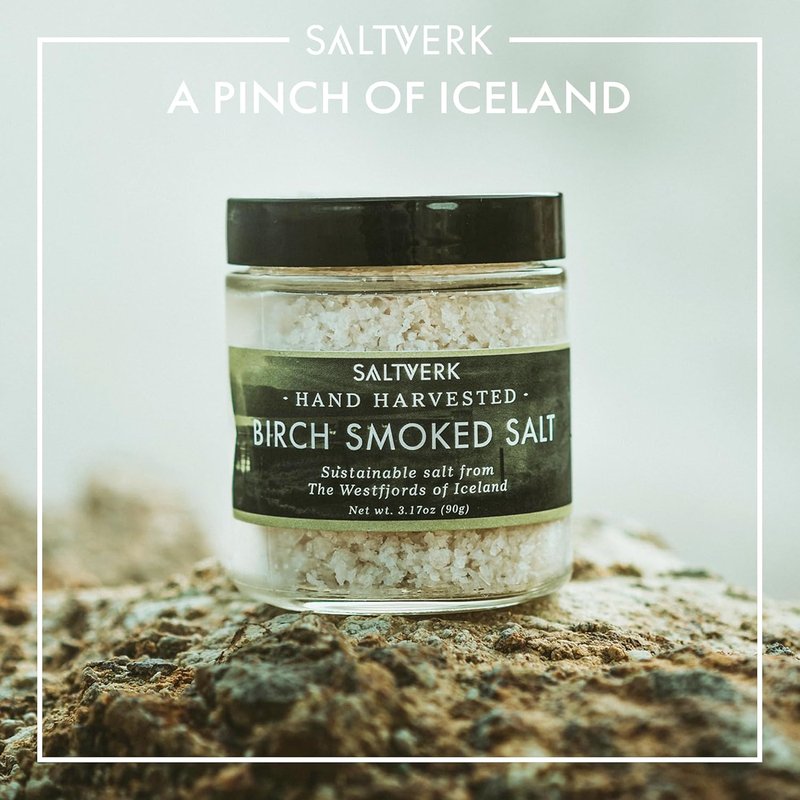 Saltverk Sea Salt - Gourmet Birch Smoked Icelandic Sea Salt - 3.17 Oz Natural Flavor Enhancer