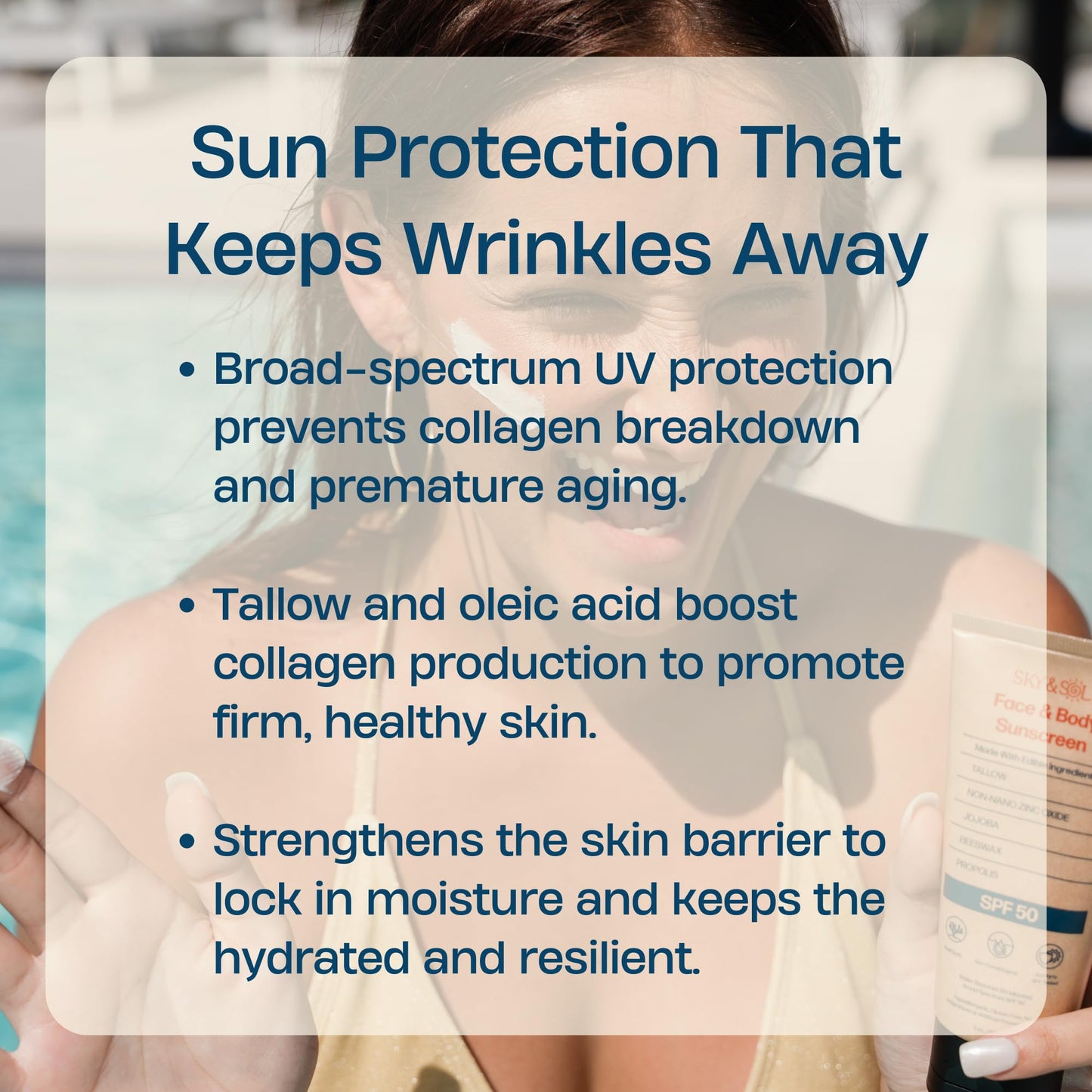 Sky and Sol Non-Toxic Natural Mineral Sunscreen SPF 50 | Safest Organic Natural Tallow & Zinc Oxide Sunblock | Reef Safe, Clean Non-Greasy Formula for Face and Body | Women and Men. 3 oz (85 g)