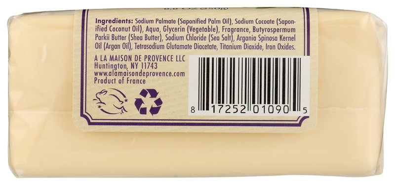 A LA MAISON Rose Lilac Bar Soap - Triple French Milled Natural Moisturizing Hand Soap Bar (1 Bar of Soap, 8.8 oz)