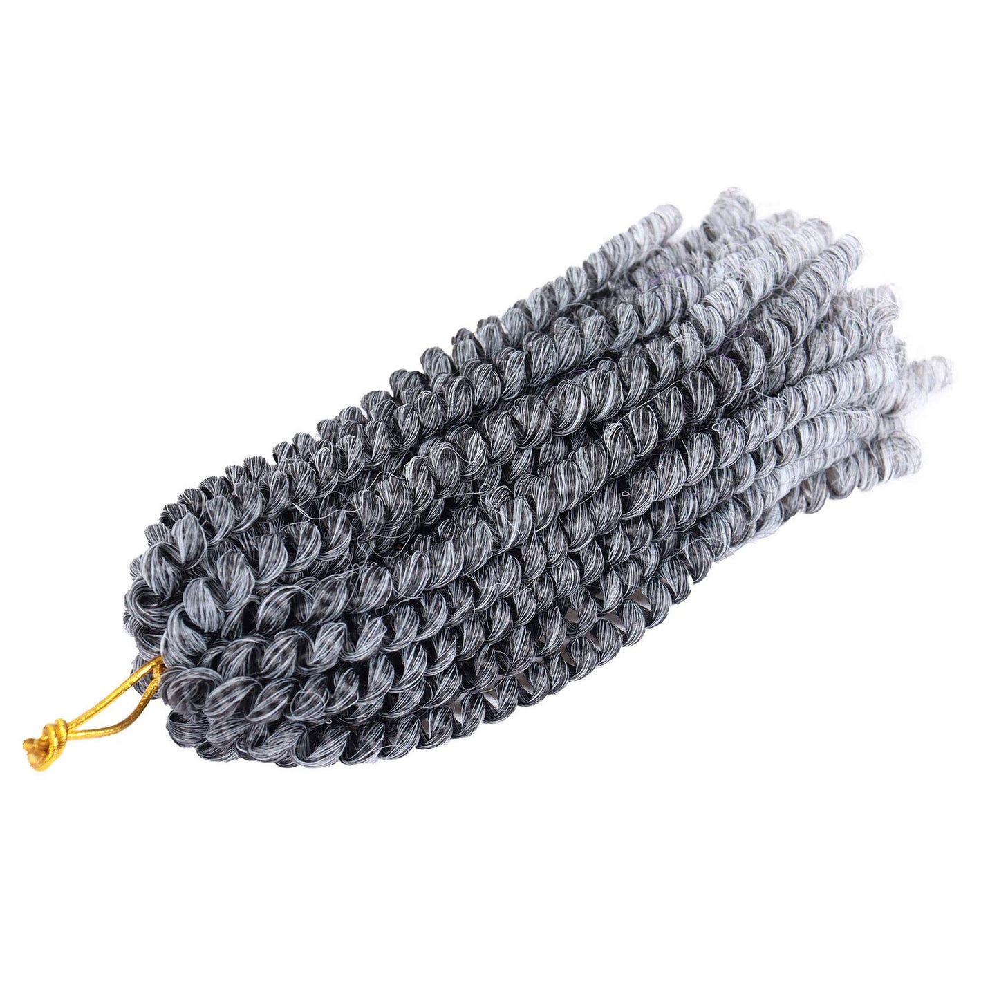 6 Packs Spring Twist Braiding Hair Spring Twists Bomb Twist Hair Synthetic Fiber Fluffy Twist Crochet Braids Low Temperature Fiber Crochet Hair for Women Braiding Hair(8inch,T1B/Gray)