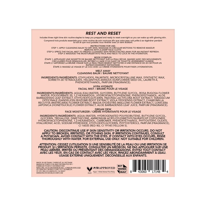 Holler And Glow Rest And Reset Cleansing Balm, Facial Mist And Moisturizer Set, Hydrating Face Spray, Cleanser & Makeup Remover, Nourishing, Stocking Stuffer For Teen Girls, 3 Piece Easter Gift