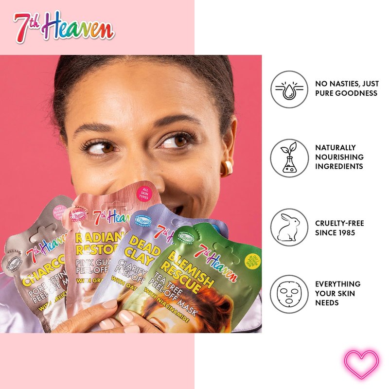 7th Heaven Mixed Core Cello (Amazon) - Face mask set with Salicylic Acid, Vitamin C, Hyaluronic Acid, Tea Tree and Vitamin E