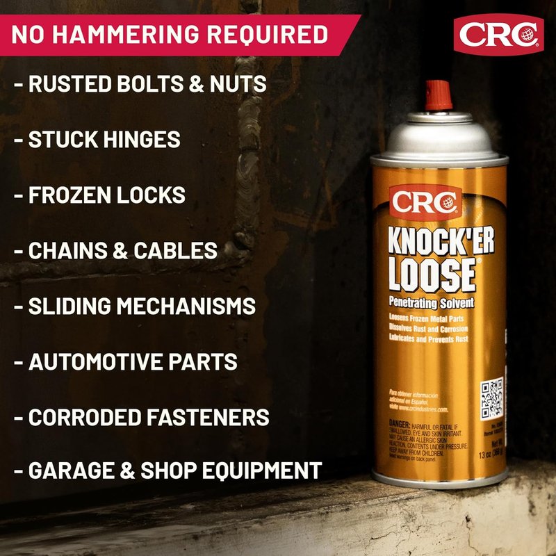 CRC Knock'er Loose Penetrating Solvent - Industrial Grade Lubricant | 13 Oz, Pack of 12
