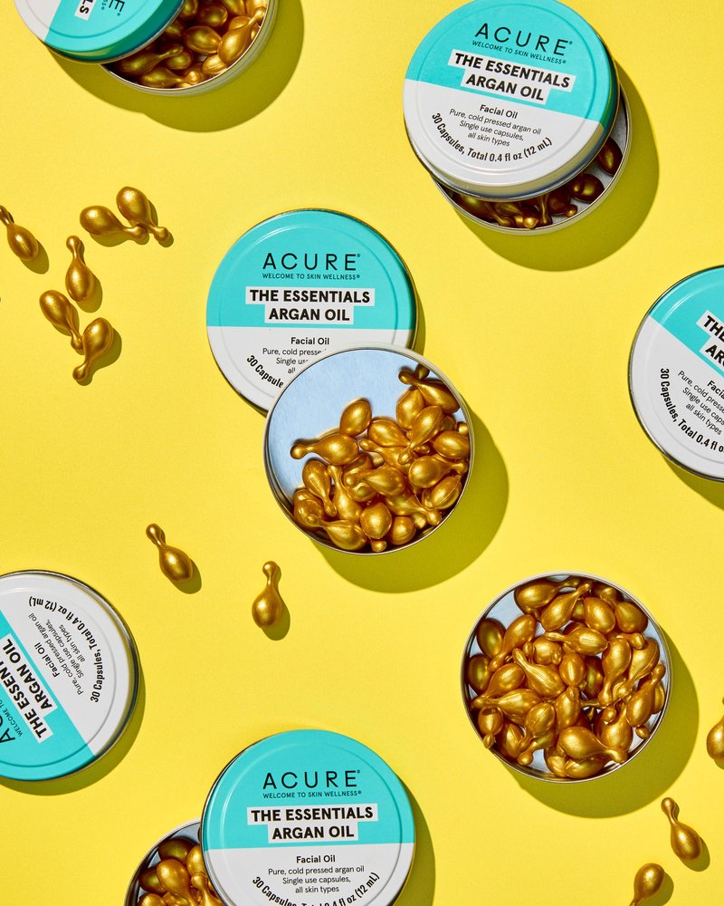 Acure The Essentials Argan Oil Capsules | Certified Organic Pure Cold Argan Oil, Single Use Capsules For All Skin Types, 30 Capsules