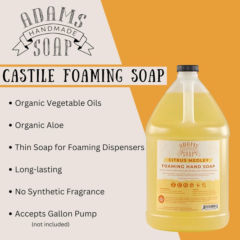 Adams Handmade Soap Liquid Foaming Soap 1 Gal - Citrus Medley