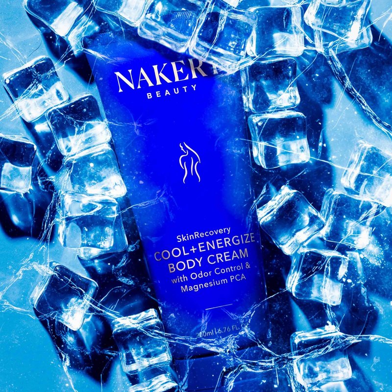Nakery SkinRecovery Cool + Energize Cooling Body Cream, Magnesium Body Lotion for Hot Flashes, Firming Moisturizer with Menthol and Caffeine, Calming Skincare for Women 50+, Made in USA