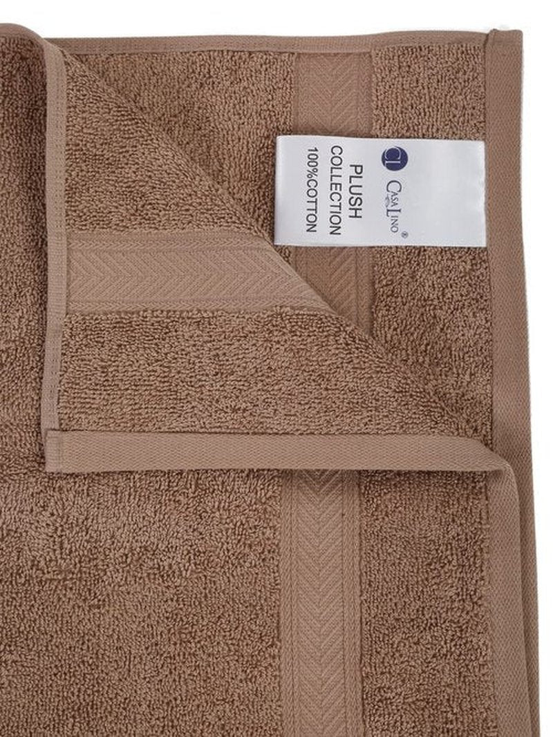 Casa Lino 24 Pack Wash Cloths Set, (12" X12) 100% Cotton wash Cloths, wash Cloths for Your face and Body, Highly Absorbent & fingertip Soft wash Cloths for Your face and Body, Brown