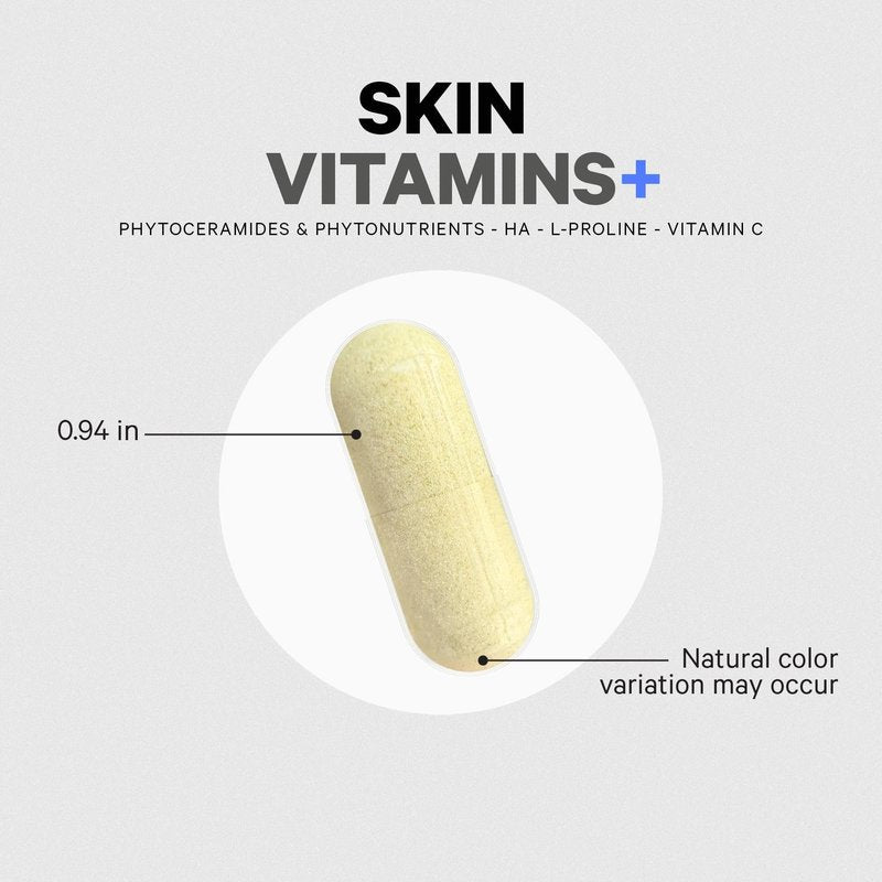 Codeage Skin Vitamins+ Supplement – Ceramosides, Dermaval, Hyaluronic Acid, Coffeeberry, Vitamin C – Skin Elasticity, Wrinkle & Moisture Support – Liposomal Delivery – Non-GMO, 30 Capsules