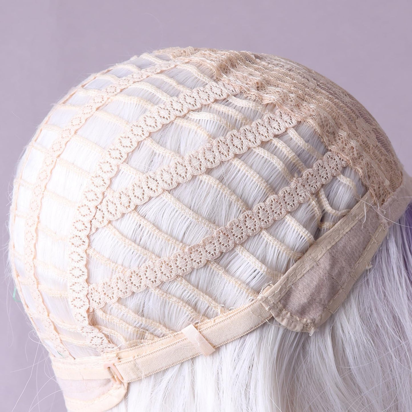RightOn Purple Ombre Wig Long Wavy Wig Ombre Purple Wig with Bangs Purple Wigs with Wig Cap
