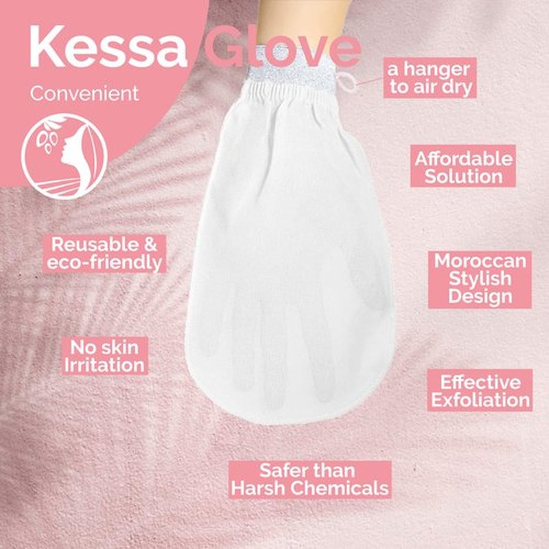 Fatima's Garden Exfoliating Kessa Gloves - Natural Spa Scrubbers, Black (4 Gloves)