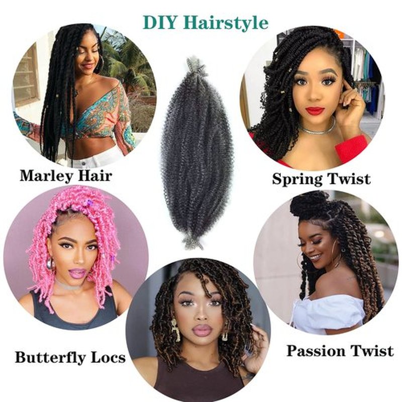 Marley Hair 16 Inch Springy Afro Twist Hair 8 Packs Marley Twist Braiding Hair, Wrapping Hair for Soft Locs Synthetic Crochet Braids Hair Extension for Black Women(16Inch, Tgrey)